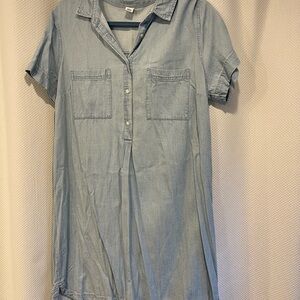 Old Navy, Casual Blue Denim Shirt Dress, size lg